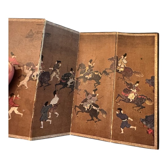Vintage Japanese four-panel folding screen Folding Divider Miniature - Picture 3 of 6